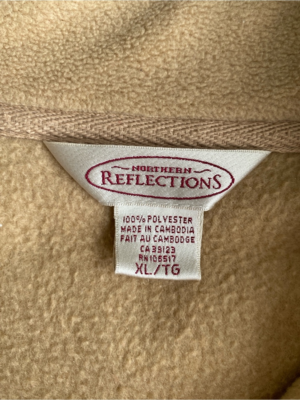 Northern Reflections Vintage Brown and White Fleece Vest Extra Large - Picture 10 of 11